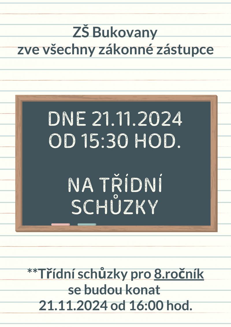 Třídní schůzky 21/11/2024